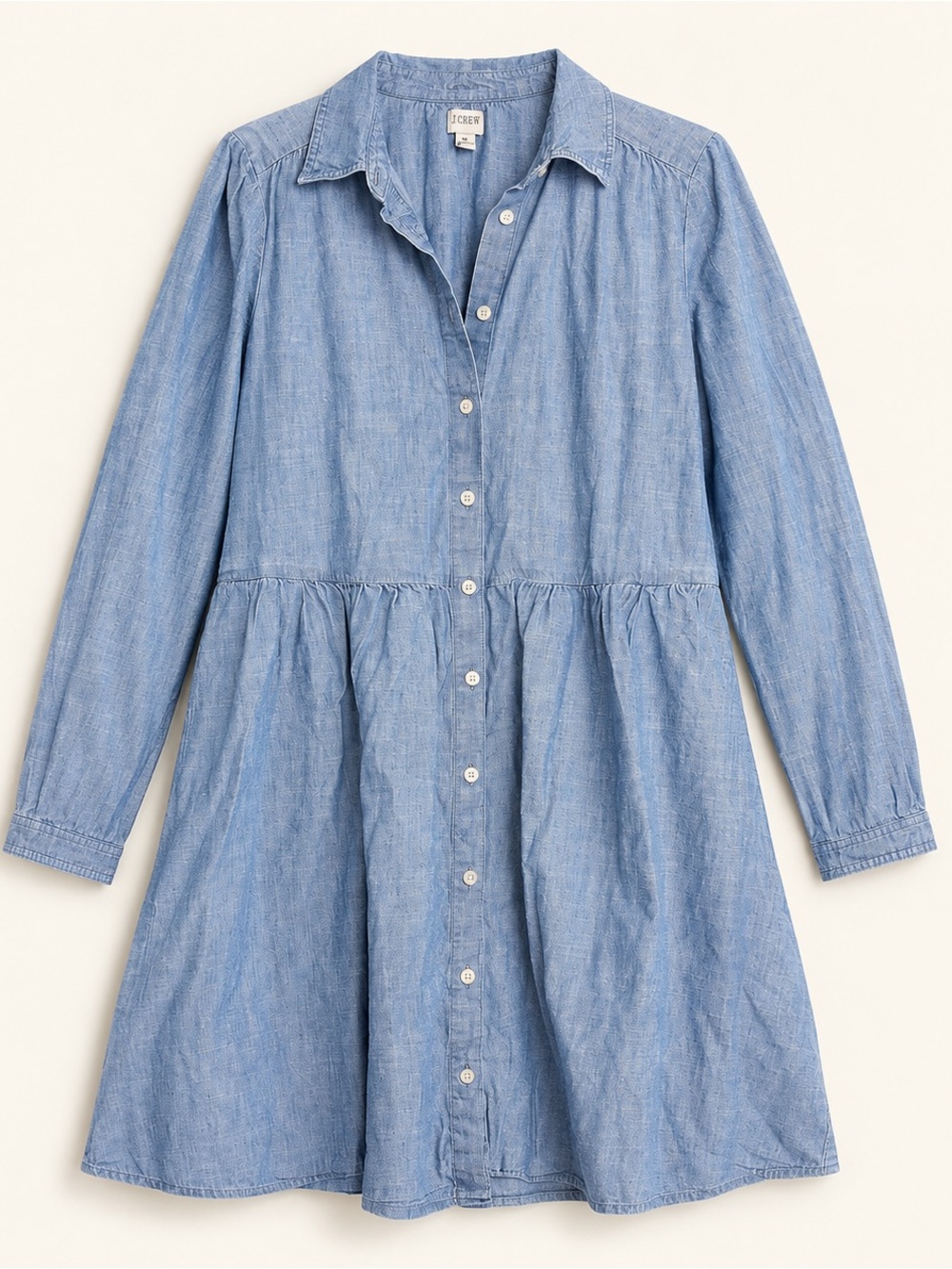 J. Crew Women’s Chambray Button-Front Dress in Light Blue
